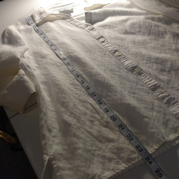 Style & Co. Collection White Linen Blend 3/4 Sleeve Blouse Top Women's Size 16 - Picture 10 of 10